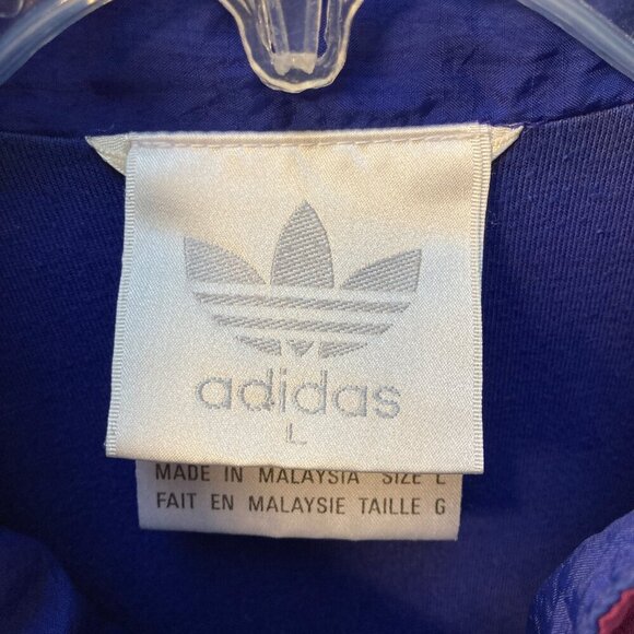 Vintage 90s Adidas Windbreaker Full Zip Trefoil Track Jacket Size Large - Picture 4 of 10